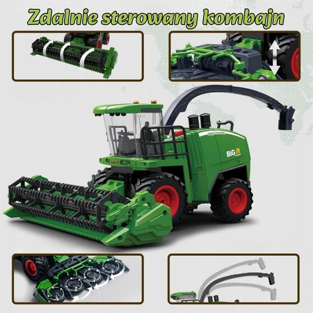 WOOPIE Zdalnie Sterowany Kombajn Rolniczy 1:24 z Efektami Dźwięku, Światła i Dymu