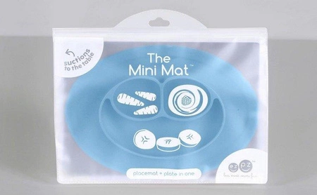 EZPZ Silikonowy talerzyk z podkładką mały 2w1 Mini Mat niebieski