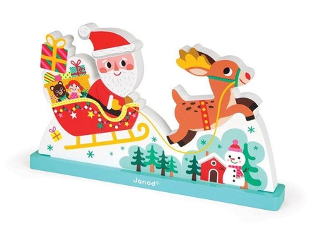 Magnetyczne klocki 3D Sanie Świętego Mikołaja, Janod