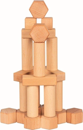 Klocki drewniane Hexa wykończenie z oleju orzecha włoskiego 58537- Goki Nature