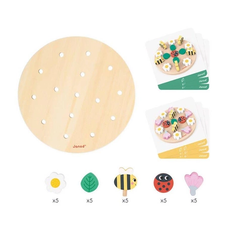 Układanka drewniana rozwojowa Moja pierwsza mandala 2+, Janod
