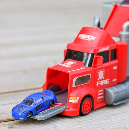 WOOPIE Zestaw Ciężarówka Laweta Garaż Tor Wyścigowy