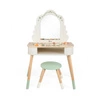 CLASSIC WORLD Drewniana Toaletka z Lustrem Krzesełkiem i Akcesoriami Pastelowa