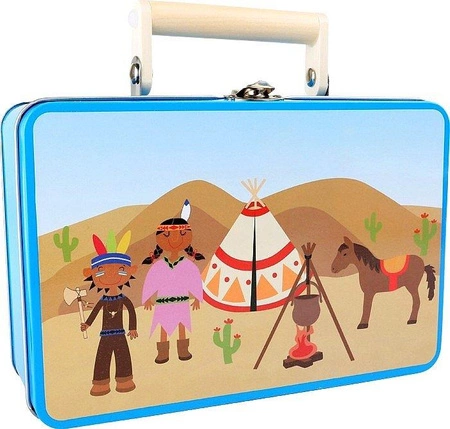 Walizka dla dzieci z zestawem indiańskich akcesoriów, 3922- small foot, zabawki dla chłopca