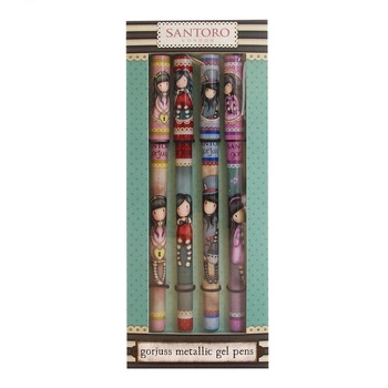 Zestaw czterech metalicznych długopisów żelowych