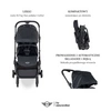 MINI by Easywalker Buggy TURN Kompaktowy wózek spacerowy z obrotowym siedziskiem 360° Oxford Black (z osłoną przeciwdeszczową w zestawie)