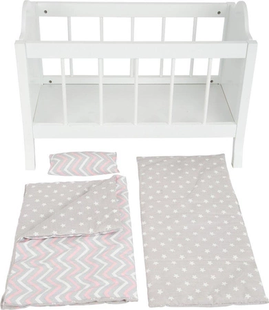 Łóżeczko dla lalki z pościelą 11778-Small Foot, zabawki dla dziewczynek