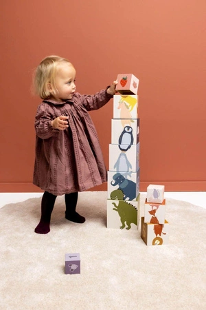 Kolorowe Klocki Wieża ze Zwierzakami – Trixie Baby