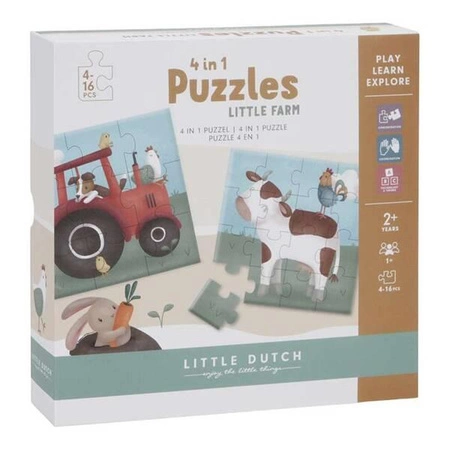 Little Dutch Puzzle 4 elementy Little Farm FSC LD7153