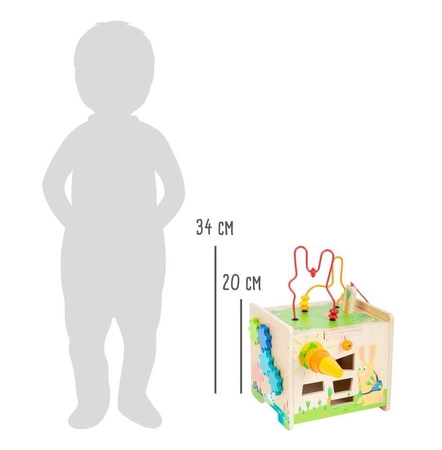 Drewniana kostka edukacyjna Królik z marchewką 11732- Small Foot, zabawki motoryczne