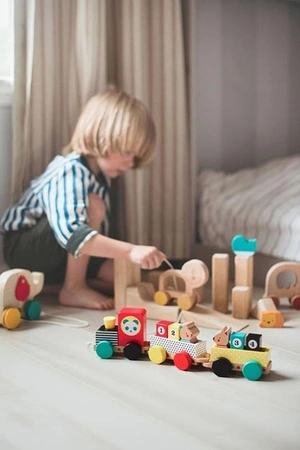 Petit Collage Zabawka do Ciągnięcia Pociąg