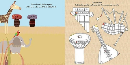 Auzou Zeszyt z kolorowankami i naklejkami Wesołe zwierzątka 49682