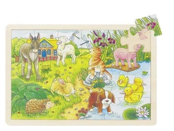 Młode zwierzątka, puzzle na podstawce, goki
