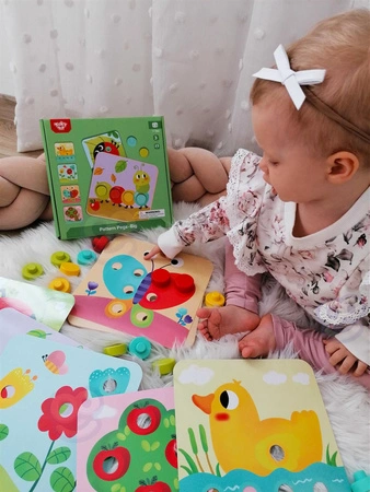 TOOKY TOY Układanka Klocki dla Dzieci Zwierzęta Dopasuj Nauka Kształtów Kolorów + Plansze