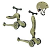 Zestaw SCOOTANDRIDE Highwaykick 1 2w1 Jeździk i hulajnoga 1-5 lat Olive Oliwkowy + Kask XXS OLIVE