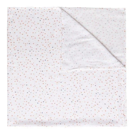 bébé-jou Otulacz bambusowo-muślinowy 110 x 110 cm Hearts 3052061