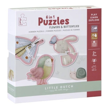 Little Dutch Puzzle 6 elementów Flowers & Butterflies LD4760