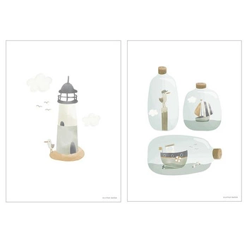 Little Dutch Plakat A3 - Sailors Bay White PW11321450