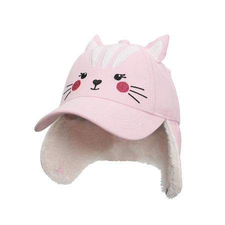 FlapJack Czapka Dziecięca z Daszkiem i Nausznikami 3D Kotek L