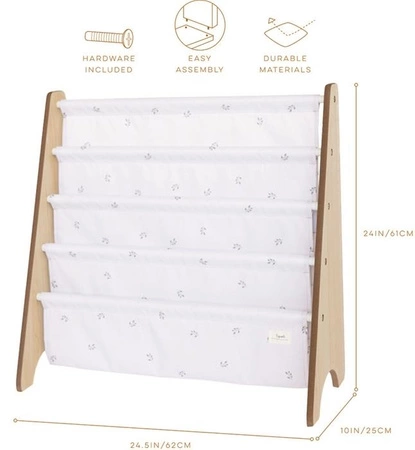 3 Sprouts Stojak na Książki Recycled Blueberry Ivory