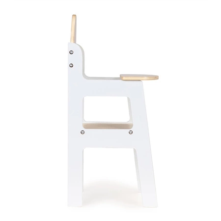 Drewniane krzesełko dla lalek fotelik do karmienia dla misi pluszaków ECOTOYS