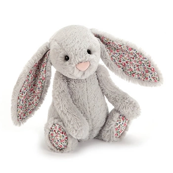 JellyCat Króliczek Kwieciste Uszy Szary 18 cm