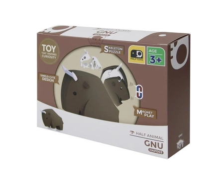 Halftoys Magnetyczne Składane Gnu z Książeczką