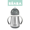 Beaba Bidon niekapek ze słomką termiczny 250 ml Mineral grey