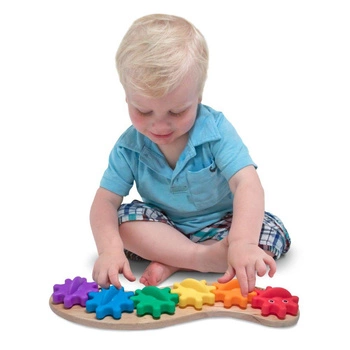 Drewniana układanka koła zębate poruszająca się gąsienica Melissa & Doug 50593