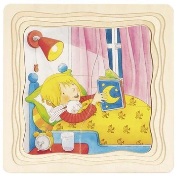 Układanka warstwowa Mój dzień 57424-Goki, układanki drewniane