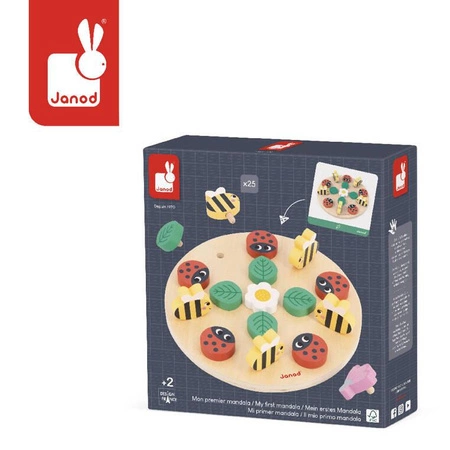 Układanka drewniana rozwojowa Moja pierwsza mandala 2+, Janod