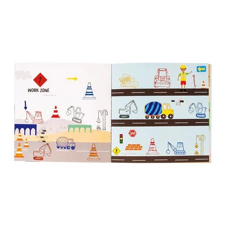 Na Budowie Zestaw Kolorowych Pieczątek i Książeczka