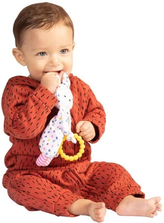 DouDou kocyk przytulanka i gryzak Królik Baby Blossom 159560-Manhattan Toy, zabawki dla niemowląt