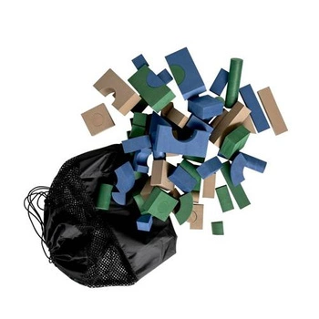 Baby Dan - Soft Blocks - piankowe klocki - niebieski/zielony/cappuccino