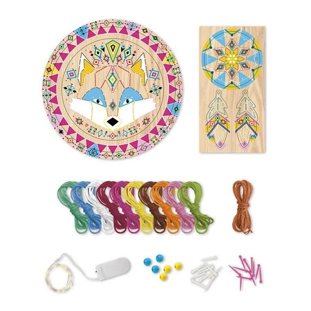 Janod Zestaw kreatywny Przeplatanka 3D String art Świecący łapacz snów 8+