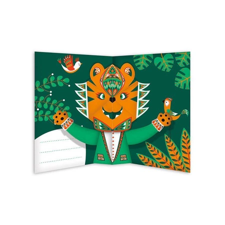 Zestaw kreatywny Przestrzenne kartki pop-up 3D Zwierzęta 6+, Janod