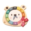 Drewniana zabawka edukacyjna - Kolorowy zegar Miś, Tender Leaf Toys