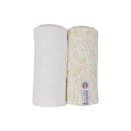 Lodger Wielofunkcyjne muślinowe otulacze Zestaw 2 szt. 120 x 120 cm Flower Tribe Cloud Dancer