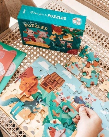 Auzou Puzzle 3 Świnki z przestrzennymi zwierzątkami 56499