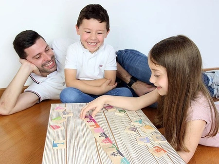 Drewniana gra edukacyjna Domino świat 5l+ MILANIWOOD