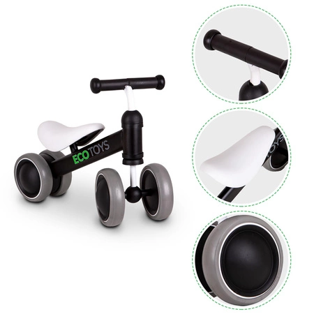 Rowerek biegowy mini rower Practise Black Ecotoys