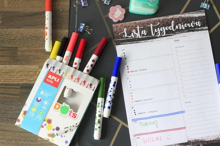 Kropkowe flamastry Apli Kids - 8 kolorów