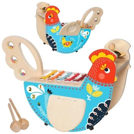 Zestaw muzyczny, Rozśpiewany kurczak, 216570-Manhattan Toy, zabawki muzyczne dla dzieci