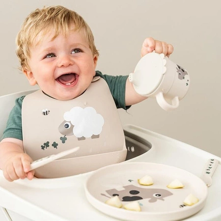 Done by Deer Śliniak Silikonowy z Kieszonką Owieczka Sheepy Sand