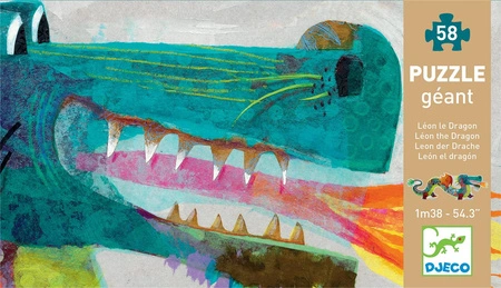 Puzzle kartonowe smok LEON 1,38m 58 elem. DJ07170