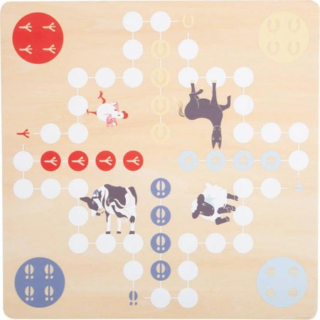 Kolekcja 4 gier planszowych 4 Friends 12228-Small Foot, drewniane gry planszowe