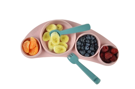 Silikonowy talerz Tiny Tapas Koo-di - Powder Pink