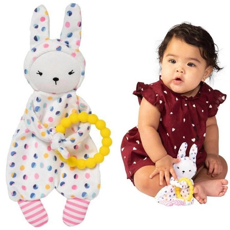 DouDou kocyk przytulanka i gryzak Królik Baby Blossom 159560-Manhattan Toy, zabawki dla niemowląt