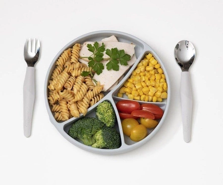 Zestaw sztućców ze stali nierdzewnej, szary, Everyday Baby