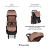 Easywalker Jackey Kompaktowy, samoskładający się wózek spacerowy z torbą transportową Pecan Brown